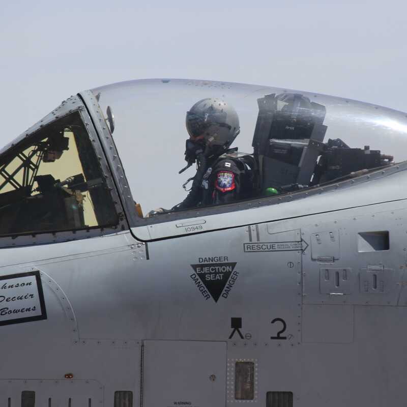 Capt. Lindsay "MAD" Johnson prepares to take off in her A-10C Thunderbolt II during an air show rehearsal on April 21, 2023 at Cannon Air Force Base, N.M.